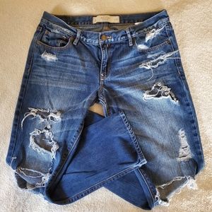 Abercrombie & Fitch Distressed Lowrise Straight Leg Jeans Size 8, w29